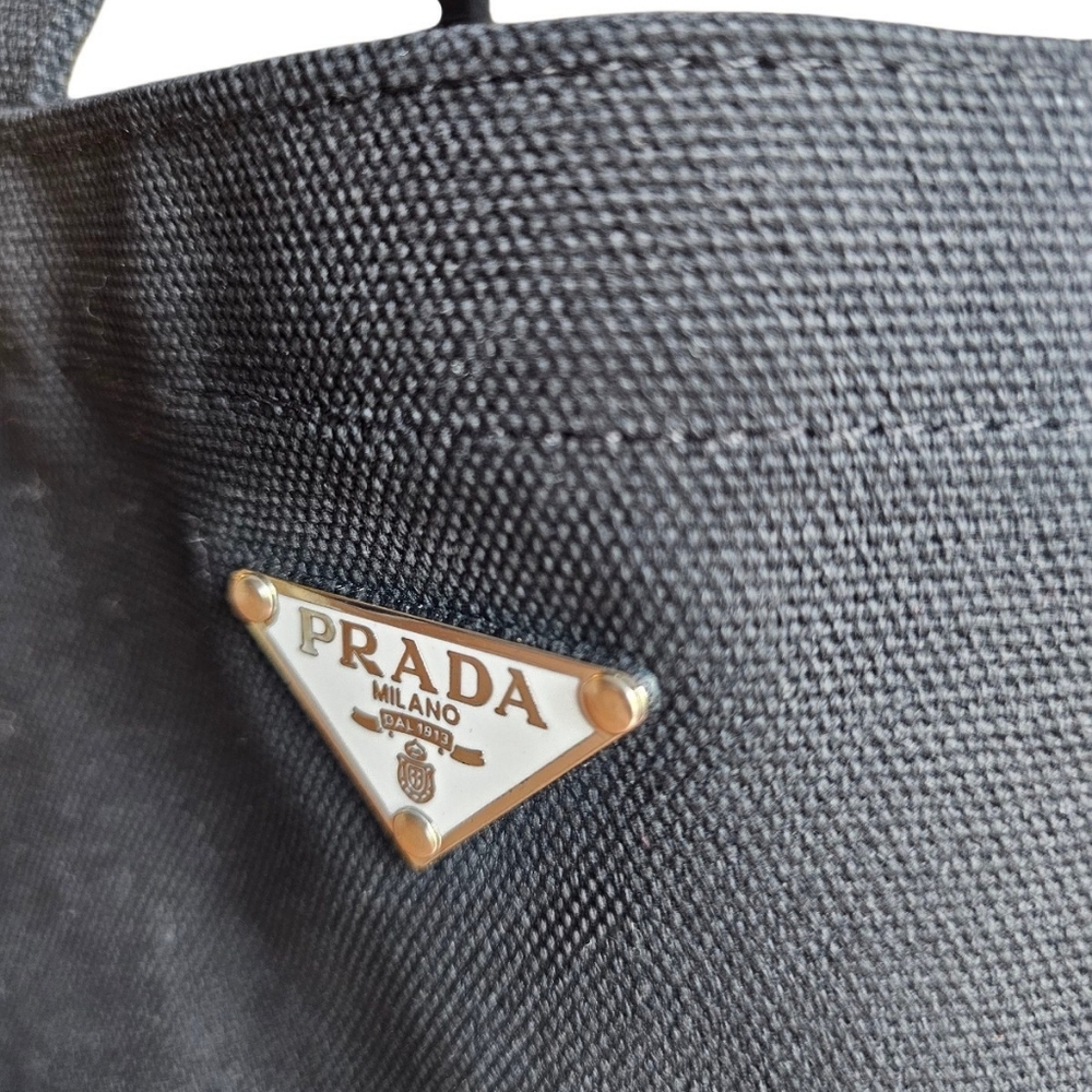 Prada Black Canvas Tote Bag - Picture 2 of 7